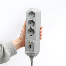 아이정 4000W 고용량 고전력 누전차단 3구 그레이 멀티탭, 50CM