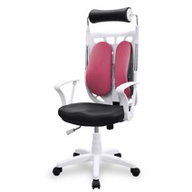 체어빌 챔프500 화이트 사무용의자 인조가죽, 핑크