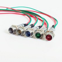 LED 8MM 표시등 방수 신호 램프 리드 와이어 전원 표시 미니, 10pcs-white-24V