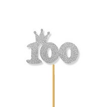 100 실버토퍼 / 기념일 케이크 케익 케잌 토퍼 100일 데코픽