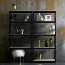 철제책장 틈새책장 조립식 맞춤 앵글 만화 책장 제작 3단4단5단6단7단 높은 수납 선반, 가로1000 x 깊이400, 높이1800 [6단 (5칸)], 블랙