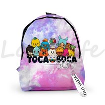3D 인쇄 Toca Boca 배낭 Life 월드 게임 학교 가방 십대 소녀 애니메이션 Bookbag 키 체인 여행 Mochila 여성, [14] 14