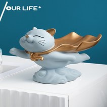 귀여운 고양이 소품 열쇠 수납 캐릭터 거실 현관 장식품 인테리어 용품 보조 사이드 테이블 선반