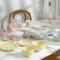 라세라미끄 카카오7르파레트 모던 도자기 6인 식기 그릇세트 24P, 로제 핑크