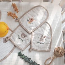 쿵스쿵스 [3종SET] 밤부 아기목욕장갑 손타월 유아 세안 목욕수건, [밤부손타월] 3종SET_나의테디베어+숲속의토끼+꽃사슴