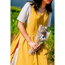 린넨 장금이 원피스앞치마 예쁜에이프런 옆트임 카페 바레스타 꽃집 어린이집선생님 롱앞치마 공방 윤스테이 한복 제인파커, 머스타드