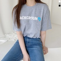 티데일리 남녀공용 백그라운드 오버핏 빅사이즈 라운드 반팔 티셔츠