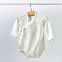 네츄라오가닉 유기농 무지 배냇슈트 오프화이트 사계절용