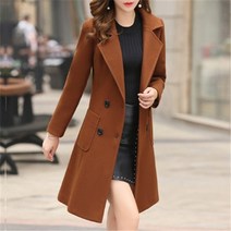여성 헤링본자켓 울코트 빅사이즈 여성용 재킷 패션 스타일 디자이너 겨울 4XL 롱 슬림 블렌드 더블 브레스트 울 코트