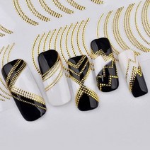 3D 골드라인 네일스티커 2종 금장라인 체인네일 302 303