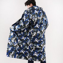 착용이 편한 남여공용 롱코트우비 방수 방풍 9가지색상, 네이비카모, 4Xl