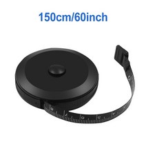 측정기 1.5m60 인치 검은 색 줄자 양면 개폐식 도구 자동 ABS 유연한 미니 바느질 측정 테이프 19QB, Black 2, 단일, 단일