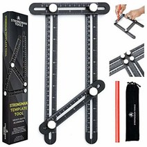 우물 Strongman 도구 헤비 듀티 알루미늄 각도 측정 눈금자 파인더 템플릿 diy 애호가를위한 이상적인 선물 장인 목수 건설 (파우치 + 연필 포함) 목공