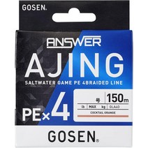 낚시용품 고센Gosen 앤써 아징 낚시줄 PE4 150 m, [02] 0.25호 6lb, [01] 150m