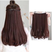 [피플앤제이] C컬 붙임머리 가발 헤어피스 볼륨 긴 자연스러운 연출, 타입2 35cm - 초코브라운