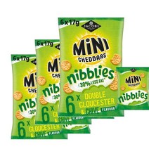 야콥스 미니 체다 스낵 니블리 글로스터 차이브 맛 17g 6개입 3팩 Jacobs Mini Cheddar Nibblies Glctr and Chive Flavoured