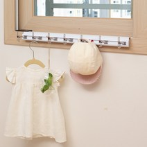 [창틀손상없이 끼워서 사용하는] 웰렉스 창틀옷걸이 옷걸이/옷고리, 1개, CU607(레일 60CM + 옷고리 7개)