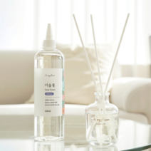 양재동 꽃시장향 꽃집향 생화향 이슬꽃 디퓨저 세트 + 리필액 500ml 대용량 디퓨져 리필 용액, 화이트