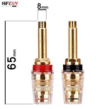 앰프부품 HIFIDIY-라이브 2 개 스피커 DIY 터미널 커넥터 바인딩 포스트 HIFI 앰프 순수 구리 금 도금 바나나 소켓 정션 박스, 01 1 set ( 2 pieces), [01] 1 Black and 1 Red