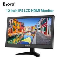 did모니터 전자메뉴판 Eyoyo-12 인치 HD 1920x1080 IPS LCD 모니터 화면 입력 오디오 비디오 디스플레이 PC 컴퓨터 카메라 DVD 보안 용 BNC 케이블 포함, 03 미국 플러그