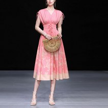 여신룩 원피스 휴양지 셔링 밴딩 시원한 브이넥