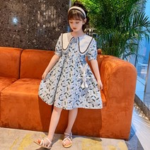 여아 여름 꽃 원피스 2022 주니어 빅카라 공주 스커트