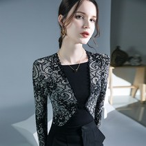 레이스 패치워크 가을 겨울 이너 여성 블라우스