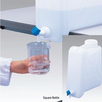 콕크부착형 사각 바틀 증류수통 하구병 (잔류량 적음) 10L 20L, pp screw tap