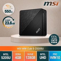 MSI 본체 베어본 초미니 산업용 가성비 가정용 미니PC, 램 4GB/SSD128GB, WIN10 PRO