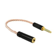 1 pcs 4.4mm(남성) ~ 3.5mm(여성) 밸런스드 케이블 플러그 어댑터, 설명, 합금, 화이트
