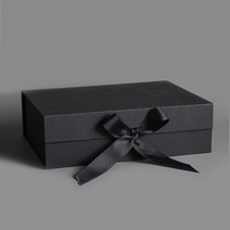 라라공방 프리미엄 선물 포장 리본매듭 기프트박스 고급형 대형사이즈, 블랙