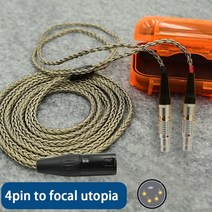 [해외] xlr 2.5 3.5 4.4mm hifi 7n 실버 도금 헤드폰 교체 케이블 업그레이드 cabl for focal utopia eear 헤드폰 이어폰, 0.5m, 4핀 xlr 남성