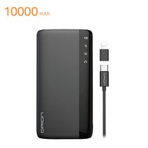 드리온 올인원 보조배터리 10000mAh C타입+5핀+8핀 젠더 포함, 블랙, 드리온 보조배터리10000mAh