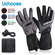 오토바이 ROCKBROS- 겨울 스키 온열 장갑 MTB 승마 방풍 터치 스크린 바이크 오토바이 글러브 한 쌍, [02] L, [01] 1