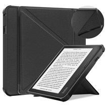 Kobo Sage E-Reader2021년 출시용 8인치 전자책 소프트 TPU 변압기 커버 울트라 슬림 폴리오 스탠드 2021용 절전깨우기 기능이 있는 경량 PU 가죽 케이스검은, Black