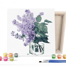 DIY 페인팅 그림 그리기 색칠하기 수채화 라일락 글라스 25X25, 상세페이지 참조, 상세페이지 참조