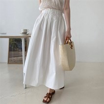 셀러허브 패션 여자 하비커버 면원단 바스락 롱스커트