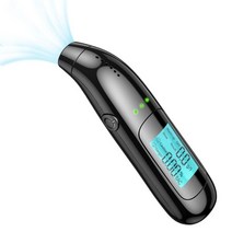Portable Breathalyzer With LED Digital Display Breath Tester Screen USB Rechargeable Checker, 02 black