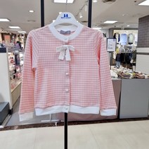쁘띠앙팡 산본점 #초특가세일# 은은한 핑크톤 체크가디건 신축성 좋은 소재로 청바지 청치마 원피스에 활용도 좋은 코디템 꼬비가디건 PCS51GCD90