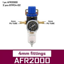 타이어 게이지 자동차 공기압 주입기 셀프 에어 체크AFR2000 1/4 "공기 압력 조절기 물 분리기 트랩, 07 4mm fittings