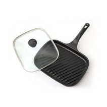 키친아트 그릴팬 그릴후라이팬 유리뚜껑포함