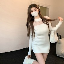 홀가먼트 코듀로이 벨벳 니트원피스 트위드 원피스 결혼식하객룩 꽈배기 캐시미어 기모후드 오프숄더