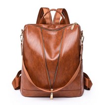등산배낭 캠핑 백패킹 다용도 편리한 cfun ya new women soft leather 백팩 여성 빈티지 for teenage girls school bag travel a, 갈색, 30x16x35