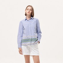 타미힐피거 스트라이프 엠브로이더리 릴렉스드 셔츠 (T22C1WSH070WT10G8)