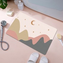 폴라도레 빨아쓰는 소프트 규조토 욕실 발매트 미끄럼방지 주방 매트 화장실 러그, 40x120cm, 4.달빛파스텔