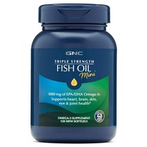 GNC Triple Strength Fish Oil Mini 지엔씨 트리플 스트랭스 피쉬 오일 미니 1065mg 120미니소프트젤, 1개, 기본