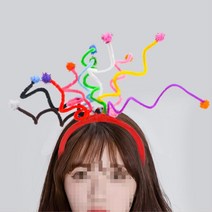 삐에로 머리띠 지그재그 스프링 헤어밴드 홍보머리띠 파티의상 크리스마스 할로윈데이