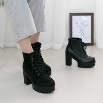 런슈즈 키높이 가보시 통굽 가죽 스웨이드 여성 워커힐 10cm