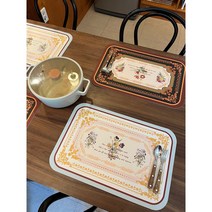 가죽 식탁매트 식탁유리대용 방수 우드 원목 세라믹 테이블 매트 2개입, 10.아메리칸브릭플라워