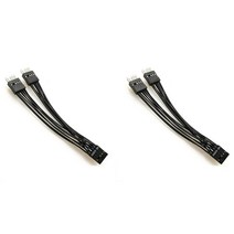 마더 보드 HD 오디오 연장 케이블 9 핀 한 여성 2 팩 PC DIY 10cm의 2 남성 Y 스플리터 케이블 검정에, 보여진 바와 같이, 하나